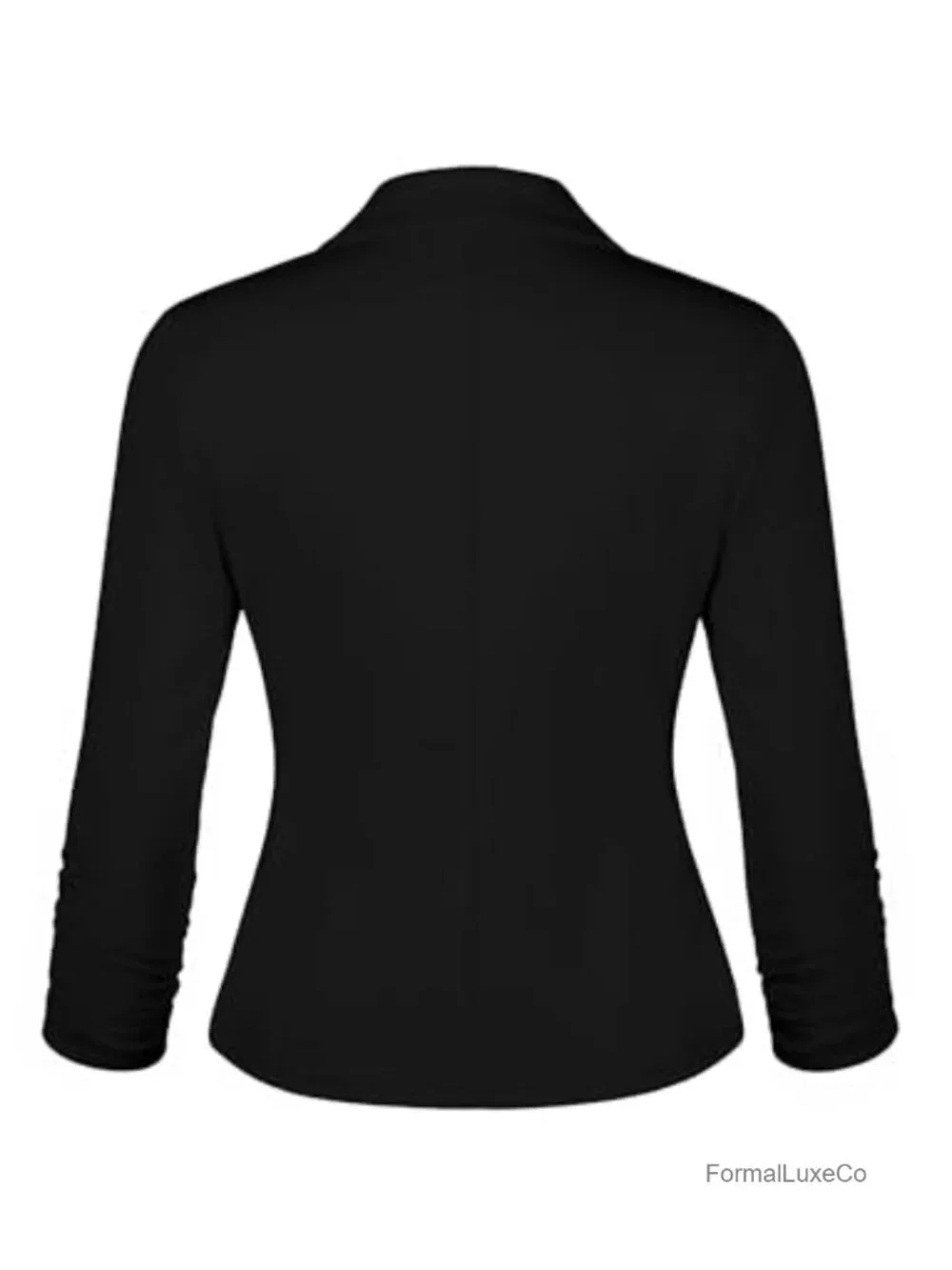 Lightweight Stretch Ponte Cardigan Blazer Jacket 3/4 Sleeve Notch Collar